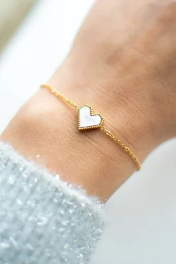 Hot Armbandje hartje geometrisch | Roze/goud | DAMES Sieraden|Snøpskes