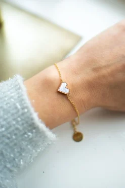Hot Armbandje hartje geometrisch | Roze/goud | DAMES Sieraden|Snøpskes