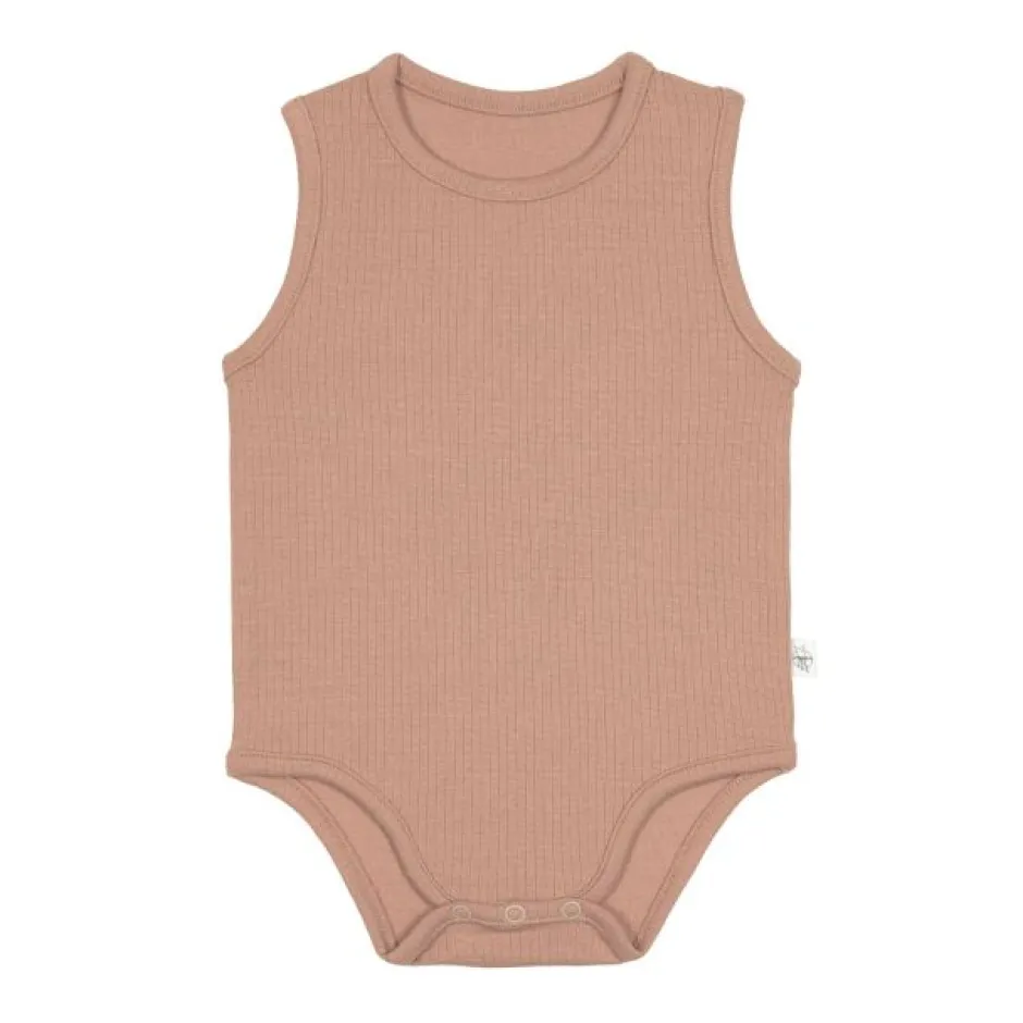 Clearance Baby body | Ribbed light brown | Rompers
