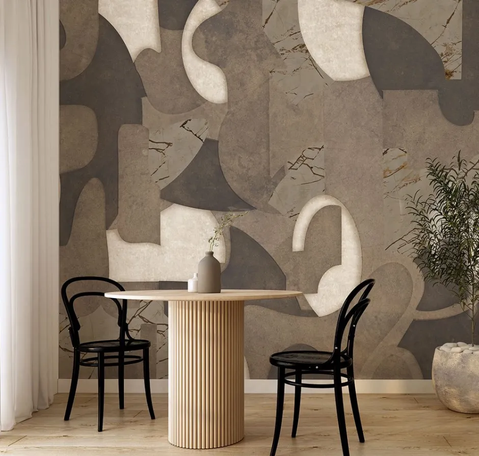 Outlet Behang Abstract Dreams | Donkerbruin Behang