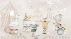 Discount Behang Circus | Pastel Dieren|Behang