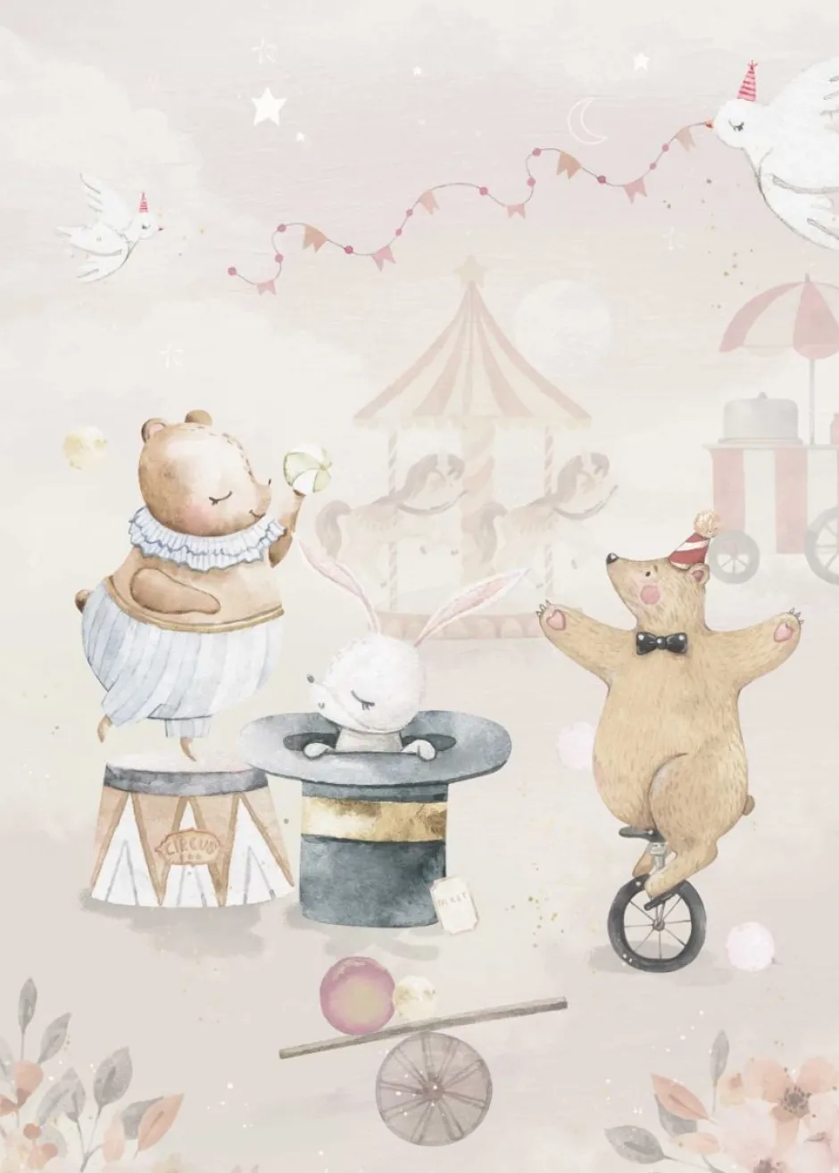 Discount Behang Circus | Pastel Dieren|Behang