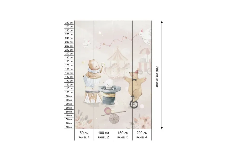 Discount Behang Circus | Pastel Dieren|Behang