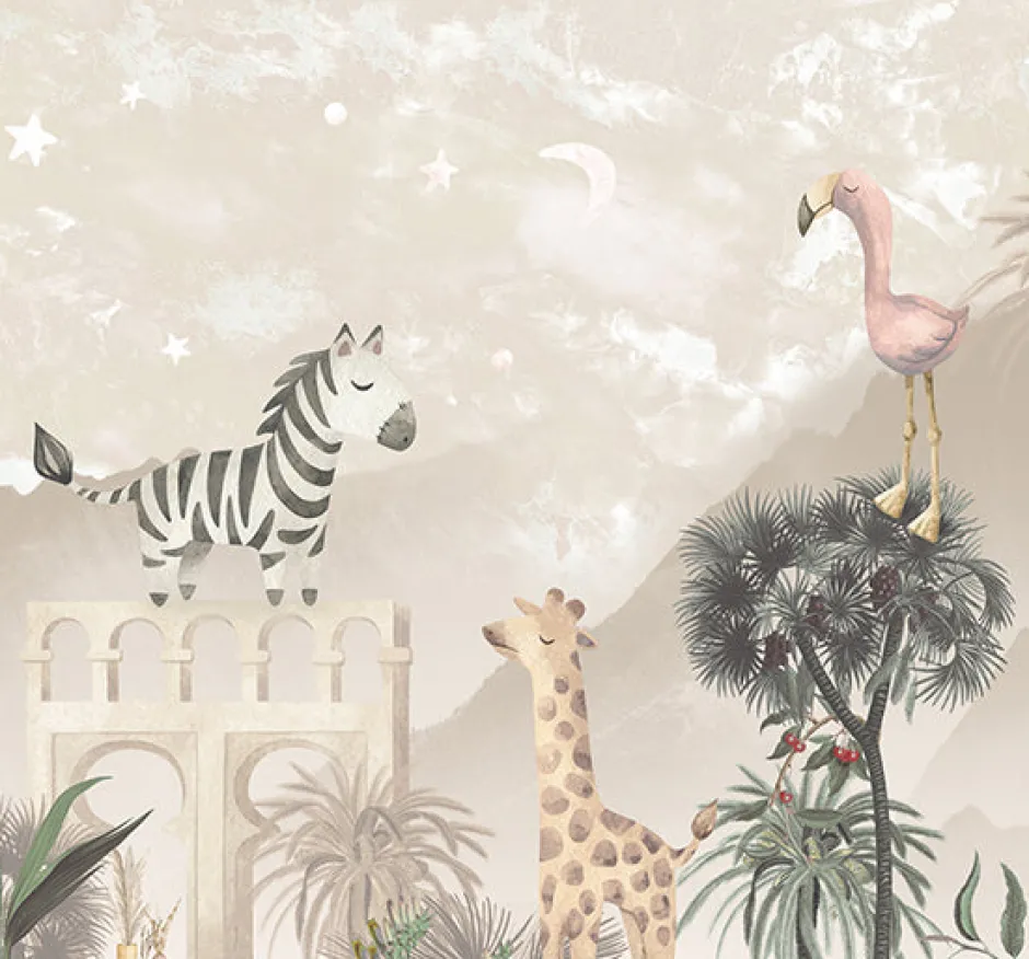 Hot Behang Desert Animals | Taupe Dieren|Behang