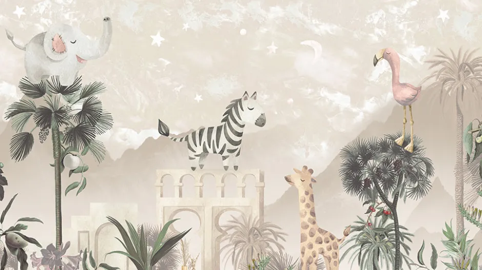 Hot Behang Desert Animals | Taupe Dieren|Behang