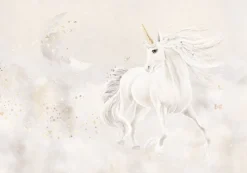 Hot Behang Dreamy unicorn | Beige Sprookjes|Dieren
