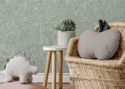 Discount Behang Ethnic nights | Groen Behang