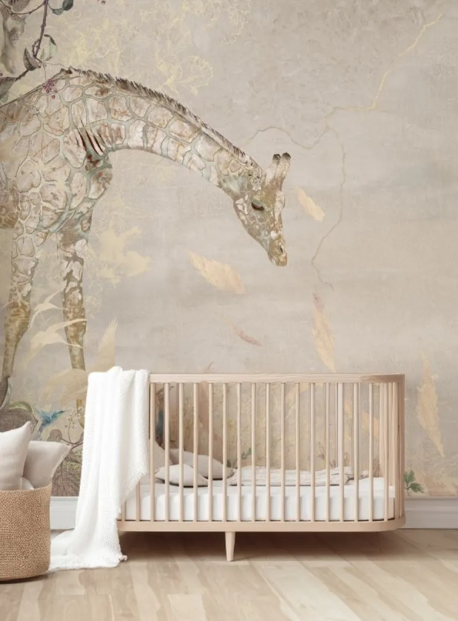 Hot Behang Giraffe | Beige Behang|Dieren