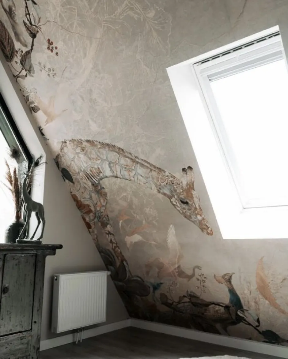 Hot Behang Giraffe | Beige Behang|Dieren