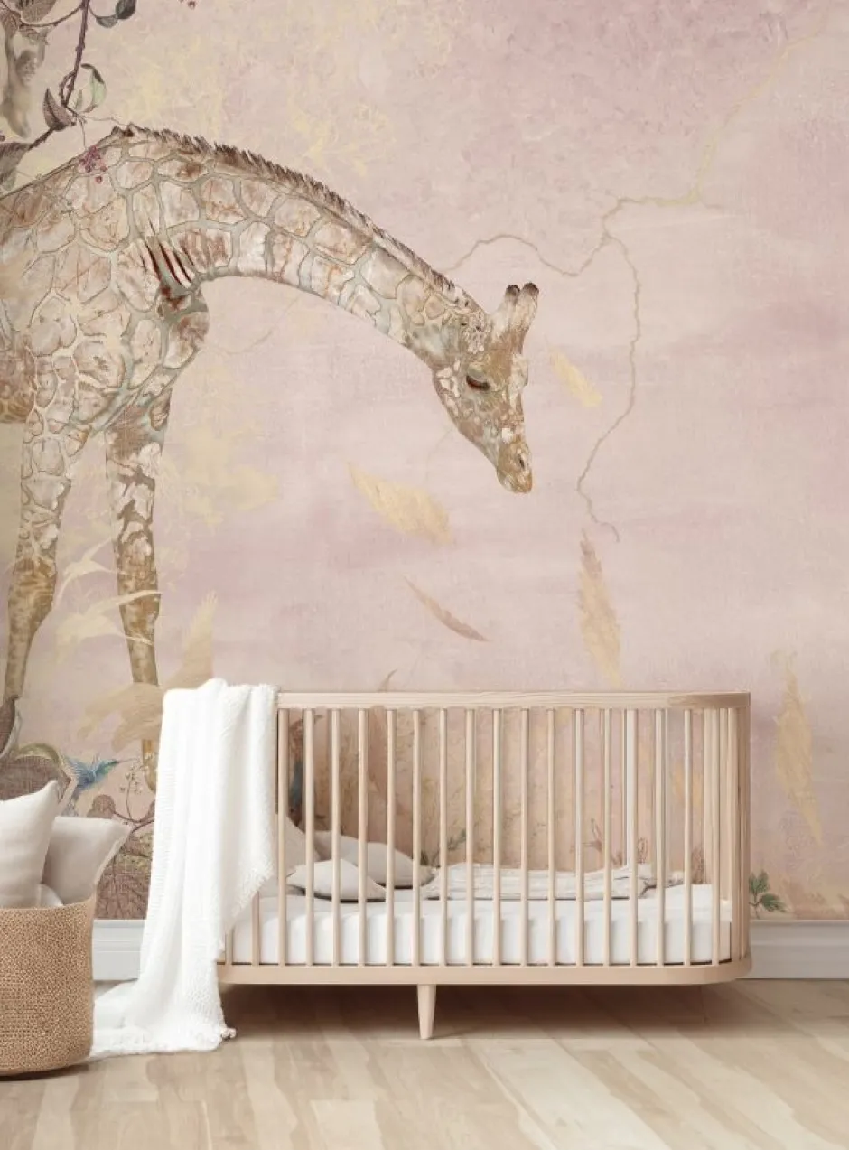 Clearance Behang Giraffe | Roze Dieren|Behang