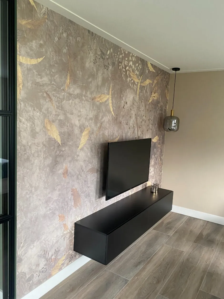 Clearance Behang Golden leaves | Beige Behang