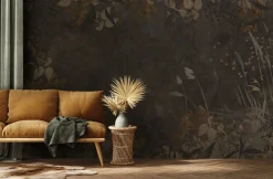 Hot Behang Golden leaves | Donkerbruin Behang