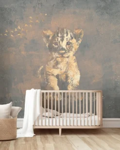 Best Behang Hakuna matata | Blauw / goud | Jungle collection Dieren|Behang