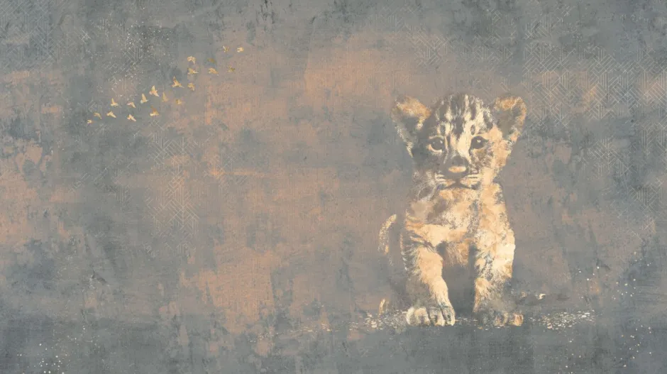 Best Behang Hakuna matata | Blauw / goud | Jungle collection Dieren|Behang