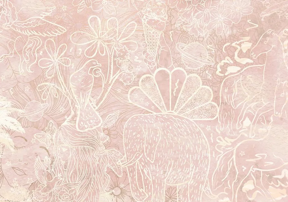 Outlet Behang Happy Days | Roze Bloemen|Behang