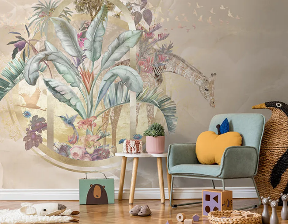 Hot Behang Lola | Beige Dieren|Behang