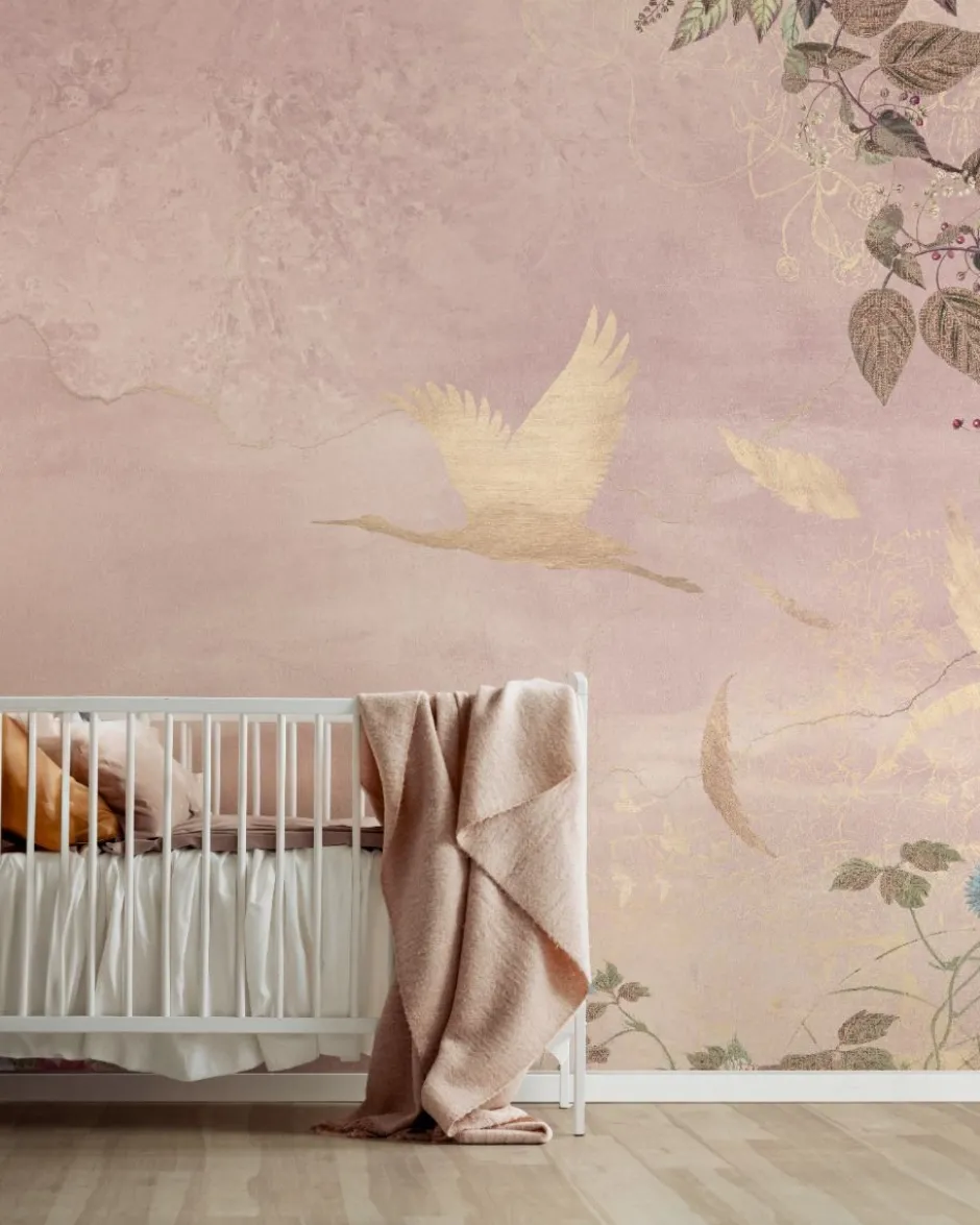 Online Behang Morning bird | Roze Dieren|Behang