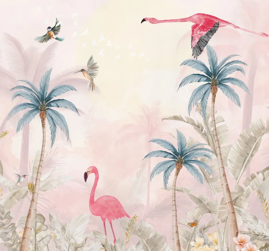 Sale Behang Pink Flamingo Dieren|Behang