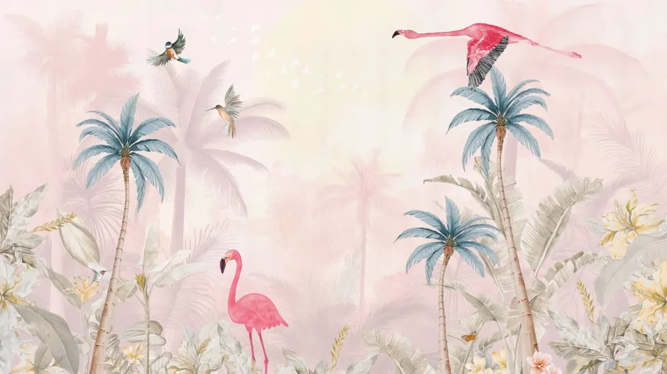 Sale Behang Pink Flamingo Dieren|Behang