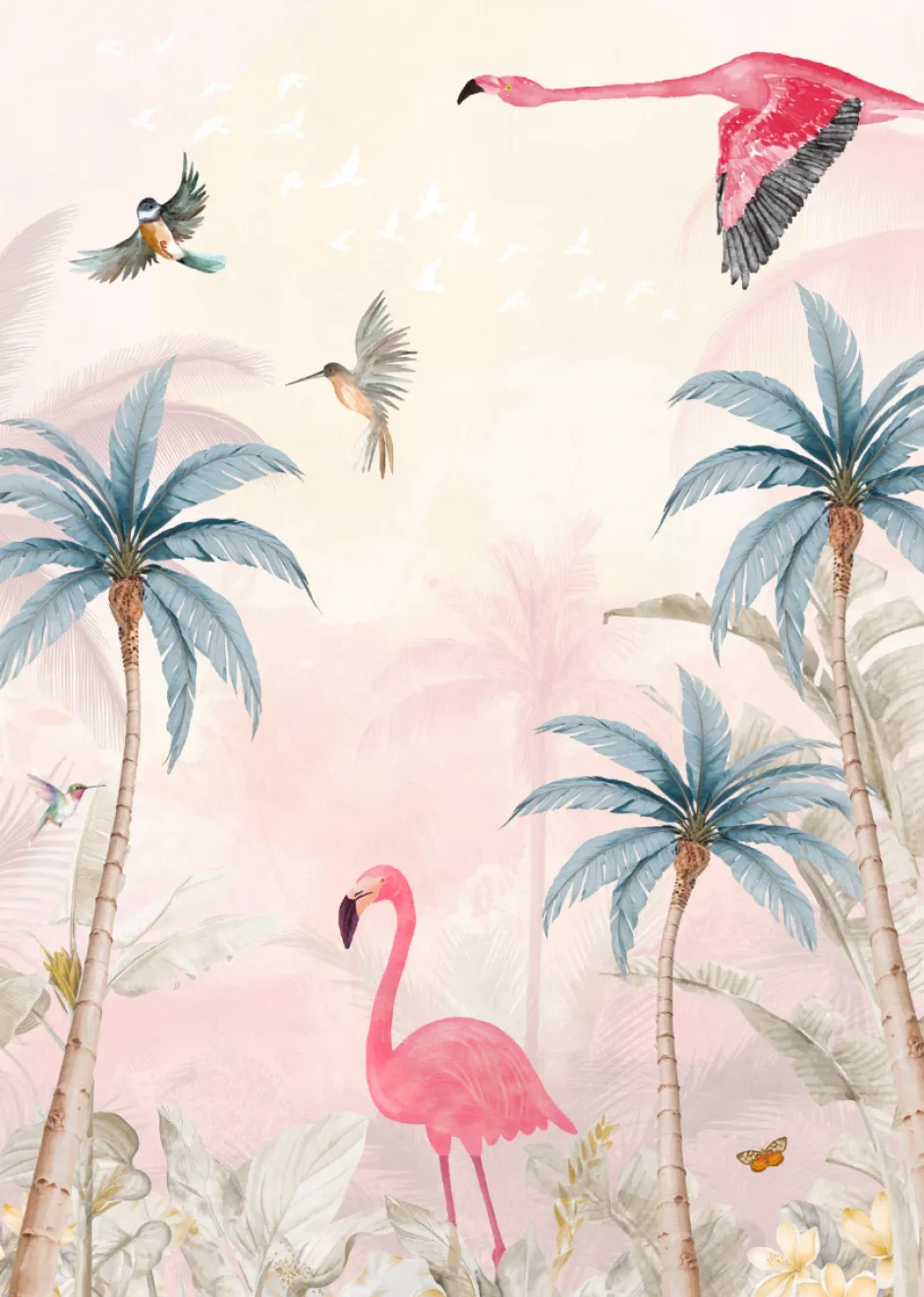 Sale Behang Pink Flamingo Dieren|Behang