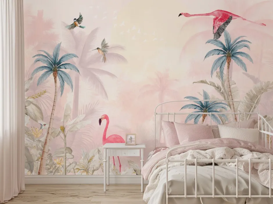 Sale Behang Pink Flamingo Dieren|Behang