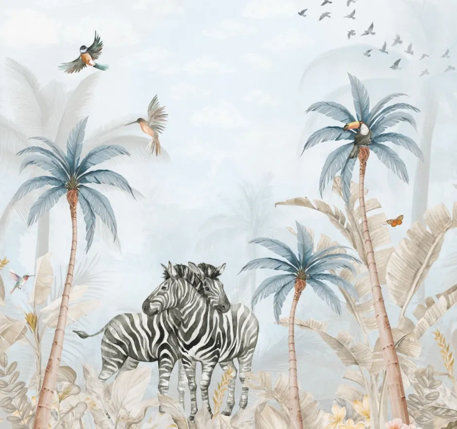 Discount Behang Tropical Zebra's Dieren|Behang
