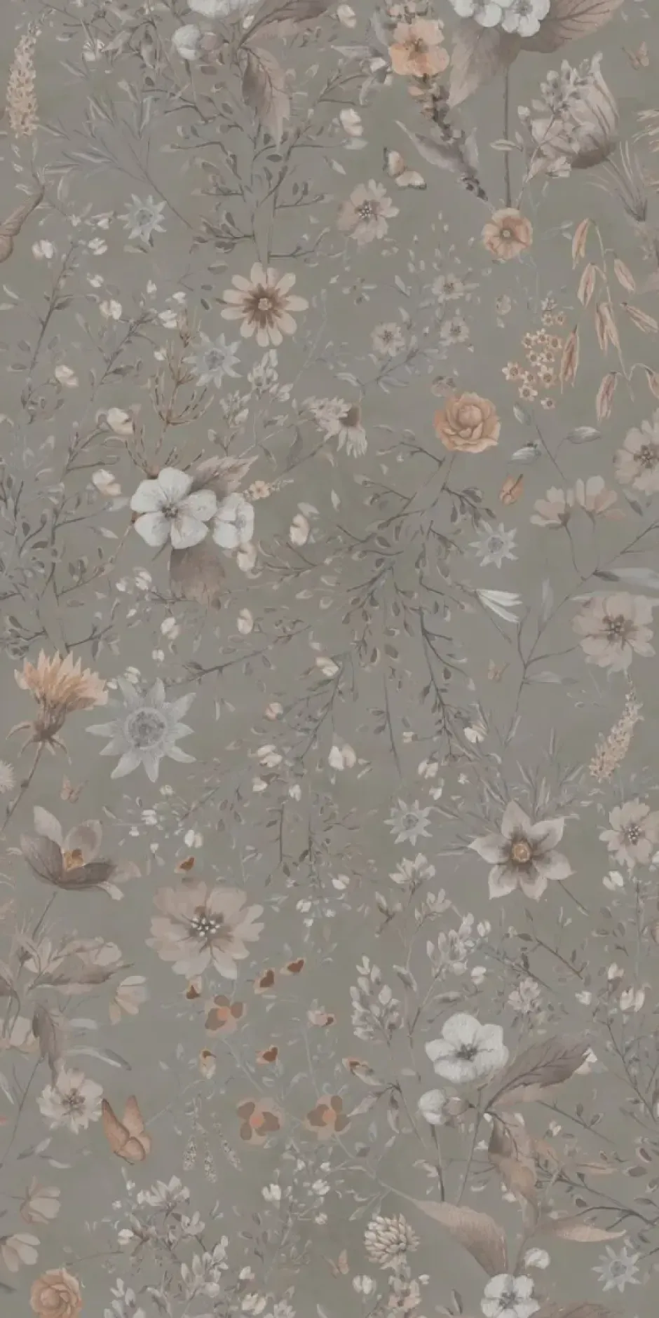 New Behang Vintage flowers | Groen Bloemen|Behang