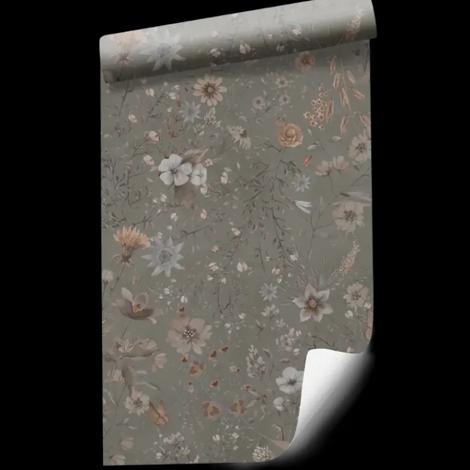New Behang Vintage flowers | Groen Bloemen|Behang