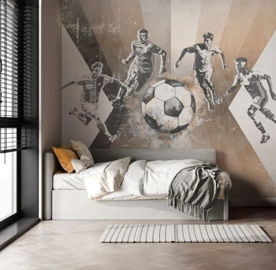 Outlet Behang voetbal | Mannen | Taupe Sport|Behang