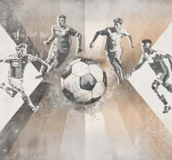 Outlet Behang voetbal | Mannen | Taupe Sport|Behang