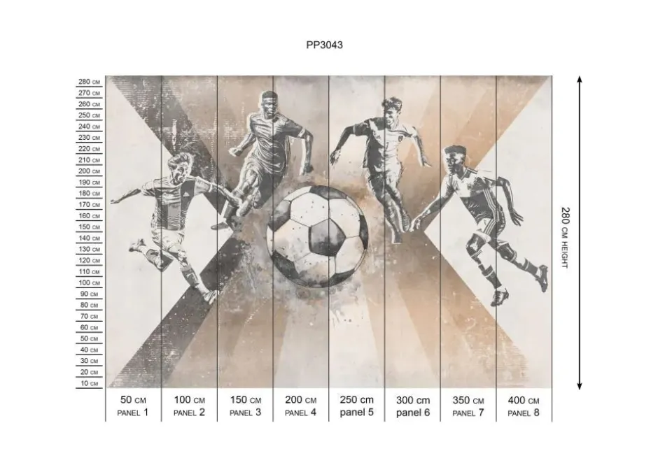 Outlet Behang voetbal | Mannen | Taupe Sport|Behang