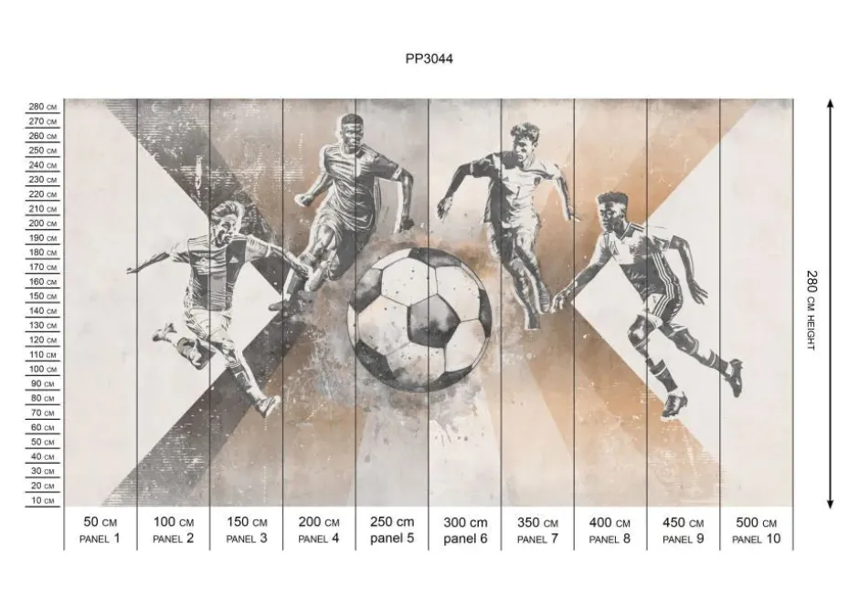 Outlet Behang voetbal | Mannen | Taupe Sport|Behang