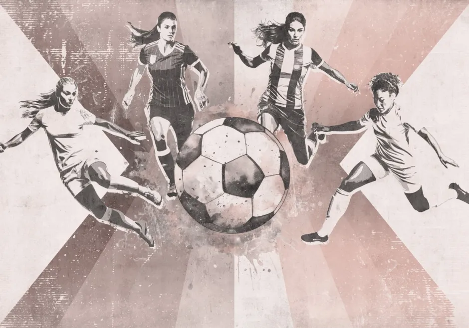 Behang voetbal | Vrouwen | Roze Sport|Behang