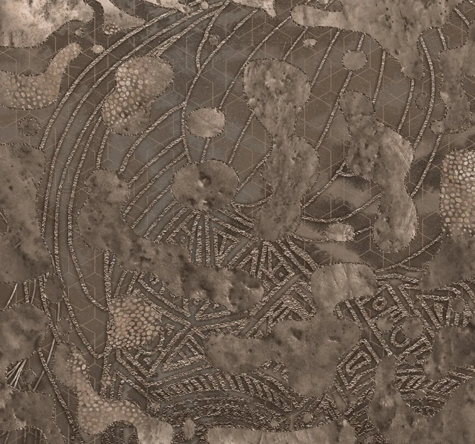 Sale Behang Wanderlust | Donkerbruin Behang