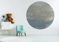 Behangcirkel Abstract gold | Blauw Behangcirkels