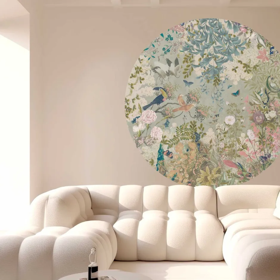 Hot Behangcirkel Botanical Blossom | ø 145 cm Behangcirkels