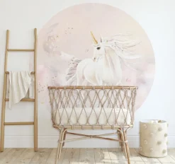 Outlet Behangcirkel Dreamy unicorn | Roze Behangcirkels