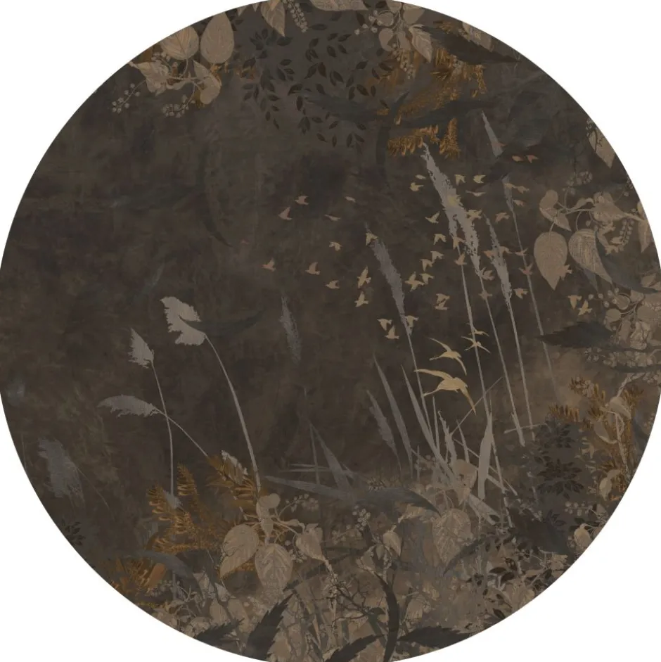 New Behangcirkel Golden Leaves | Donkerbruin Behangcirkels