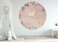 Sale Behangcirkel Morning bird | Roze Behangcirkels