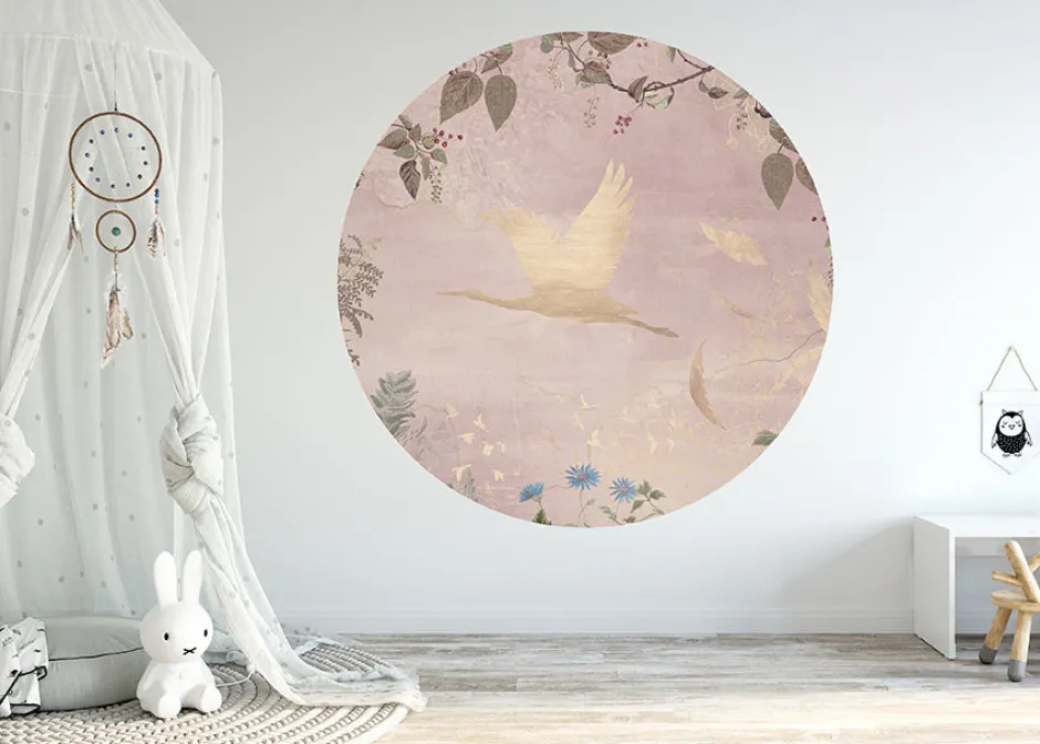 Sale Behangcirkel Morning bird | Roze Behangcirkels