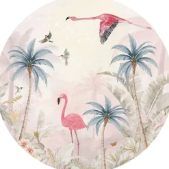 Sale Behangcirkel Pink Flamingo | 鈱€ 145 cm Behangcirkels