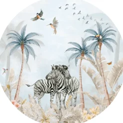 Sale Behangcirkel Tropical Zebra's | 鈱€ 145 cm Behangcirkels