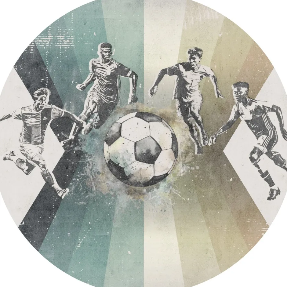 Behangcirkel Voetbal | Mannen | Groen Behangcirkels