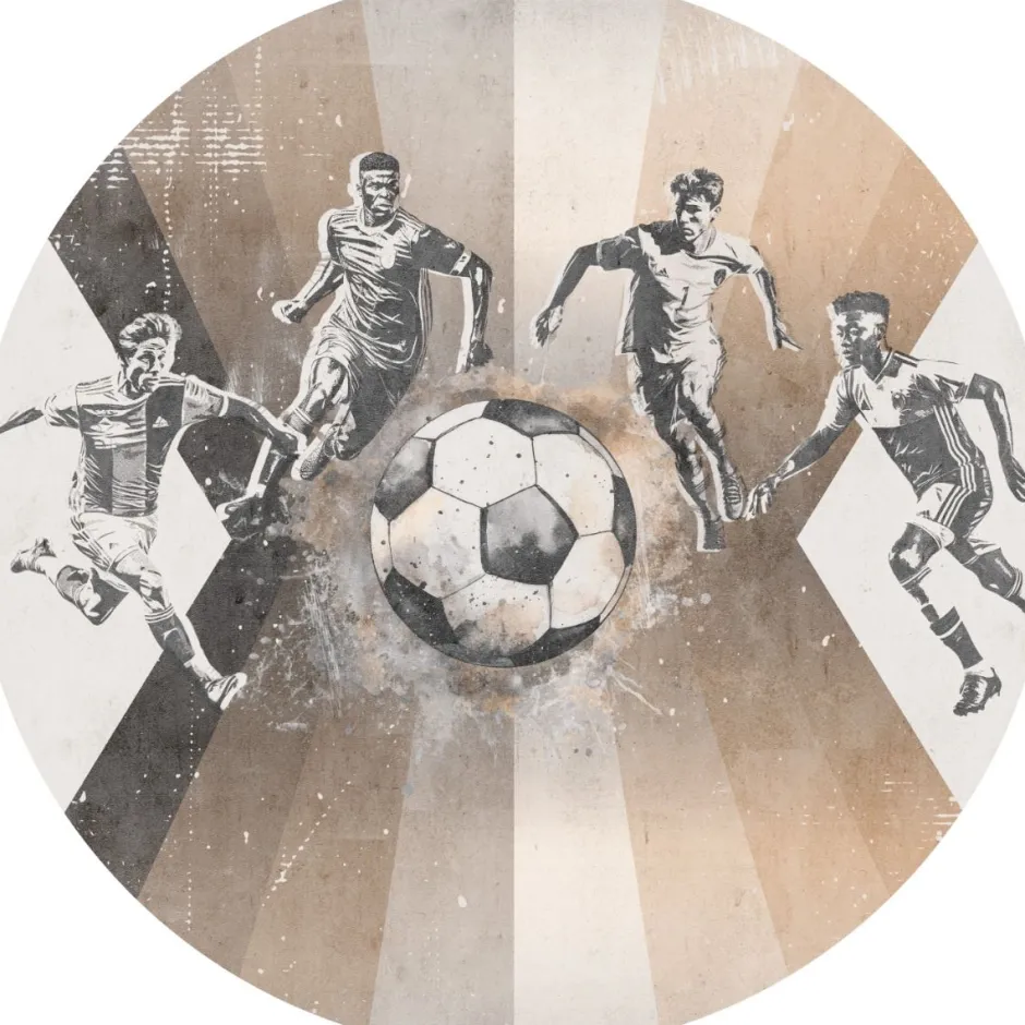 Best Behangcirkel Voetbal | Mannen | Taupe Behangcirkels