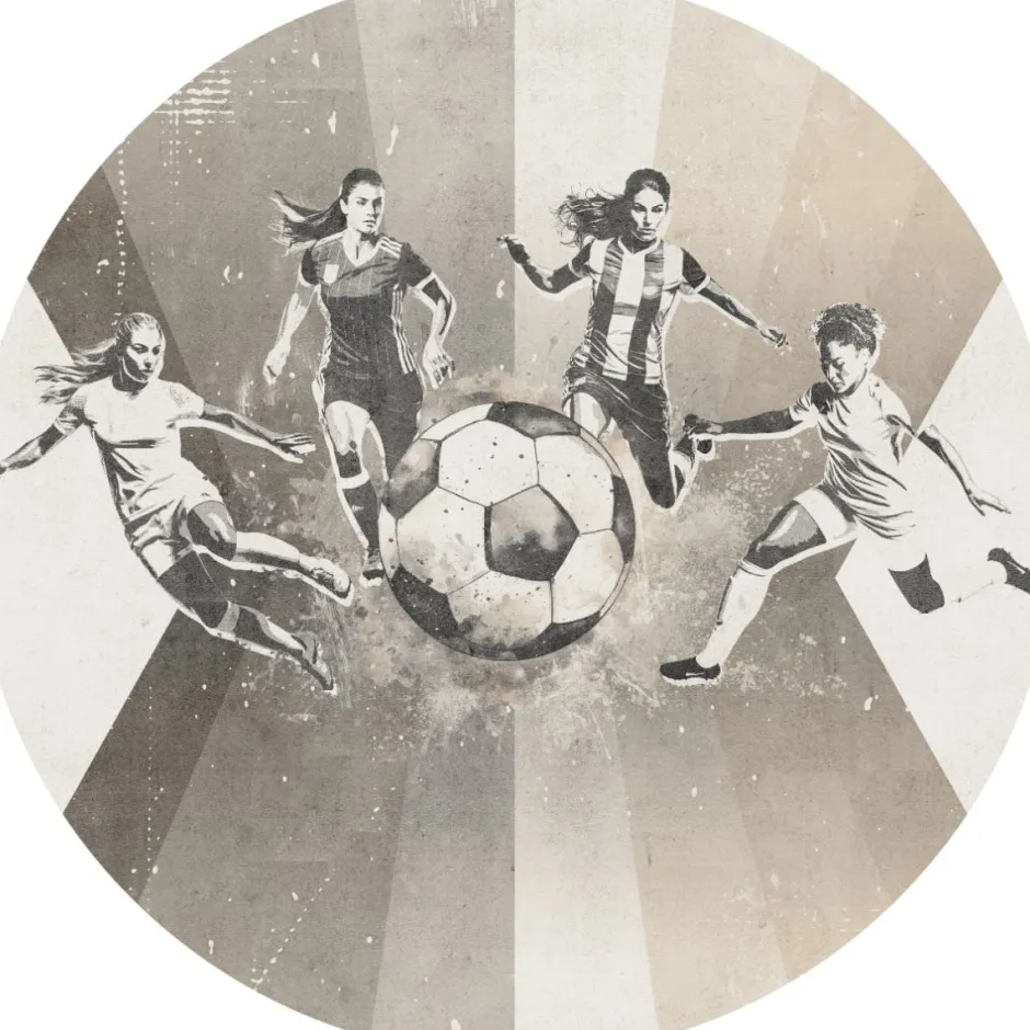 Clearance Behangcirkel Voetbal | Vrouwen | Taupe Behangcirkels