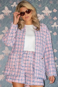 Best Blazer Clueless | Pink sparkling check | DAMES Co-ords|Jacks & Jassen