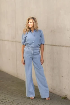 Discount Blouse Britte | Mid blue | DAMES Blouses