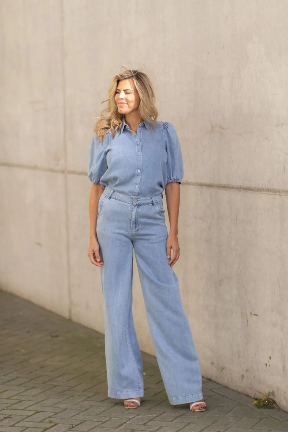 Discount Blouse Britte | Mid blue | DAMES Blouses