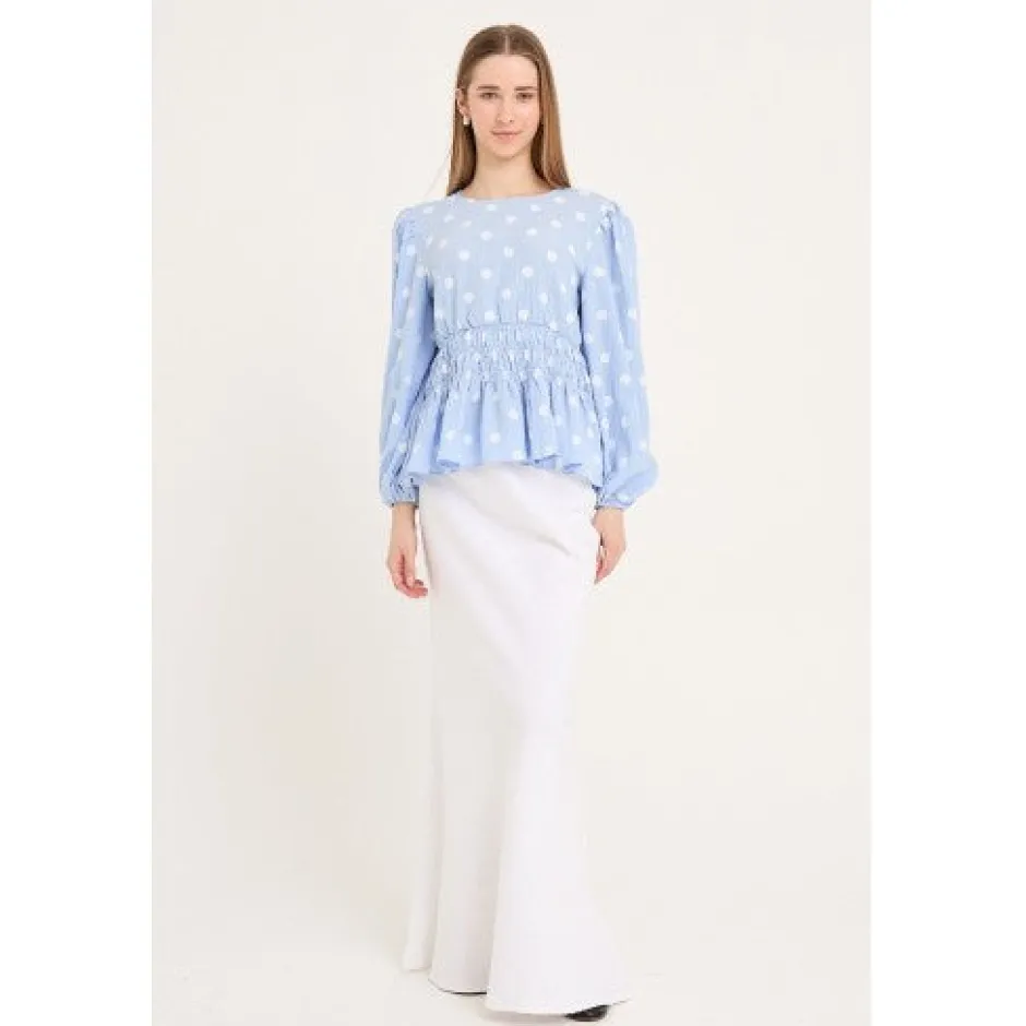 Sale Blouse Elinor | Blue/white | DAMES Blouses