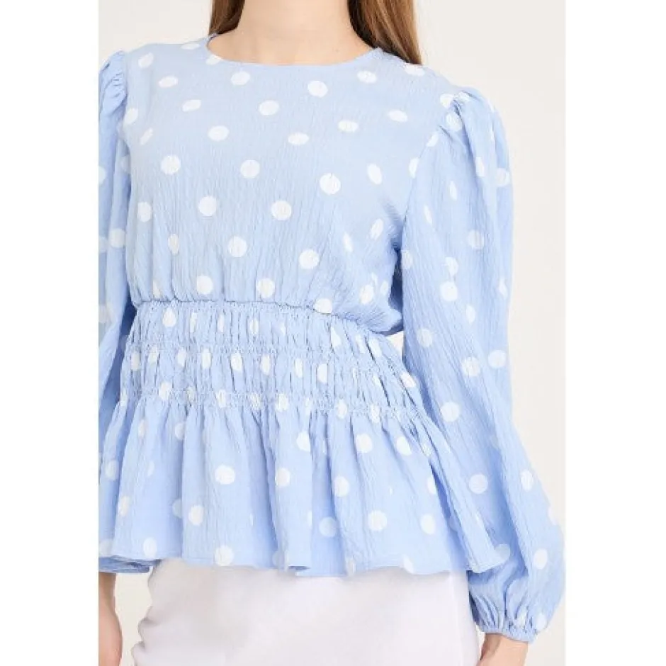 Sale Blouse Elinor | Blue/white | DAMES Blouses